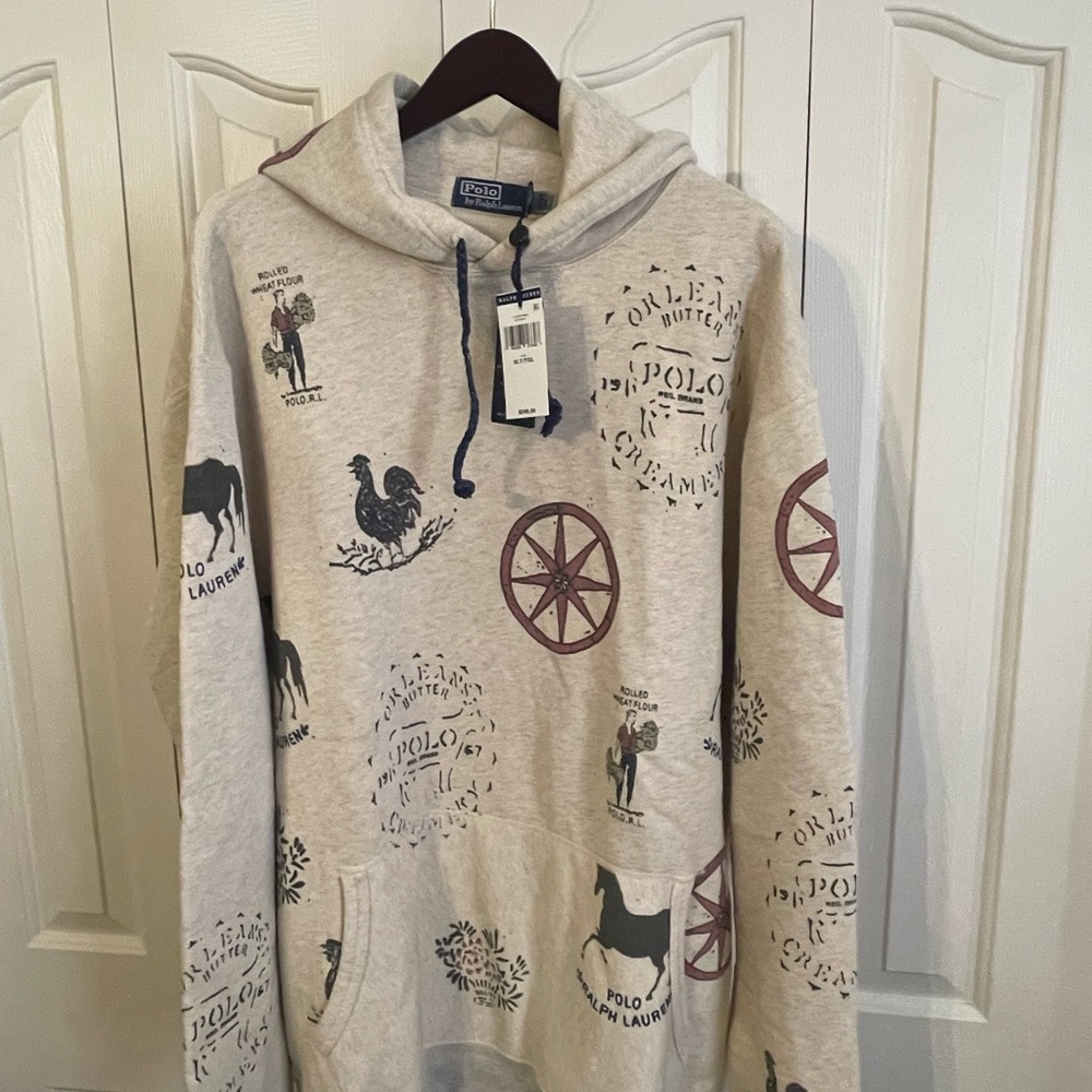 Polo by Ralph Lauren Natural Hoodie with Navy Accents